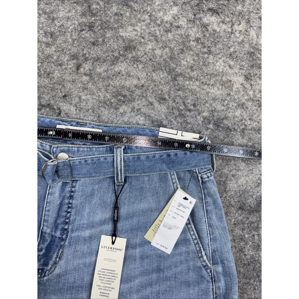 New Liverpool Belted Jeans Women's 31 Light Wash Stride Hi-Rise Wide Leg - Picture 8 of 15